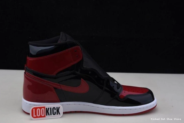Kicked Out Shoe Store High 555088-063 Bred Air OG Jordan 1 Patent 0801